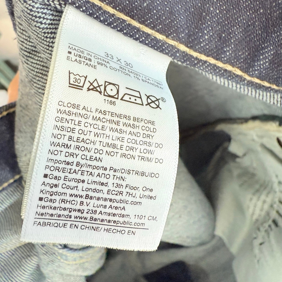 Banana Republic Men's Dark Blue Authentic Straight Jeans Size 33x30 NWT - Picture 9 of 10